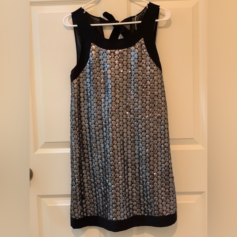 Victoria Secret Elegant Black and Silver Women's Sequins Dress. Size-Small